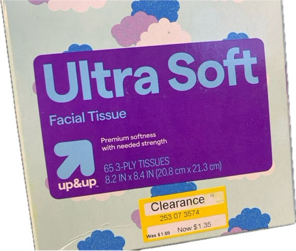 Condition photo showing New/Like New for Ultra Soft 3-Ply Facial Tissue - Back-to-School Designs - 65-Count - up&up™
