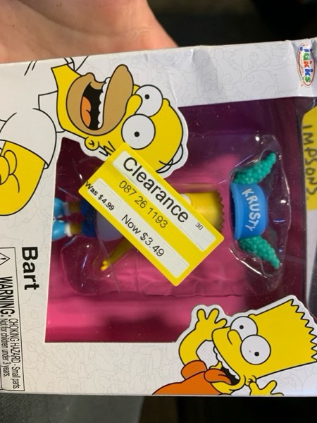 Condition photo showing New/Like New for The Simpsons Scaled Figures Wave 3 Bart 2.5-Inch Mini Figure [Krusty the Clown Hat]