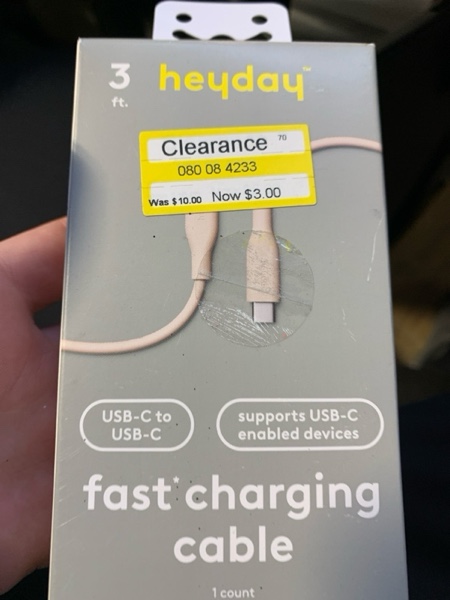 Condition photo showing New/Like New for 3' USB-C to USB-C Cable - heyday™ Beige: Male-to-Male Connection