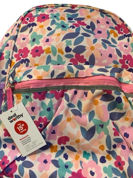 Condition photo showing New/Like New for 23L Backpack - Dealworthy™ Floral: Botanical Woven Bookbag