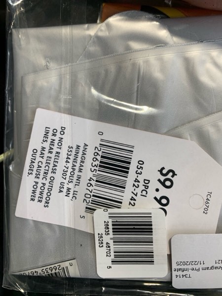 Condition photo showing New/Like New for Anagram Pre-Inflated Helium Ghost Supershape Foil Balloon