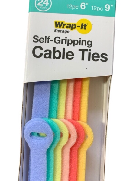 Condition photo showing New/Like New for Wrap-It Cable Ties 24pk 6" and 9" Bright Pastel