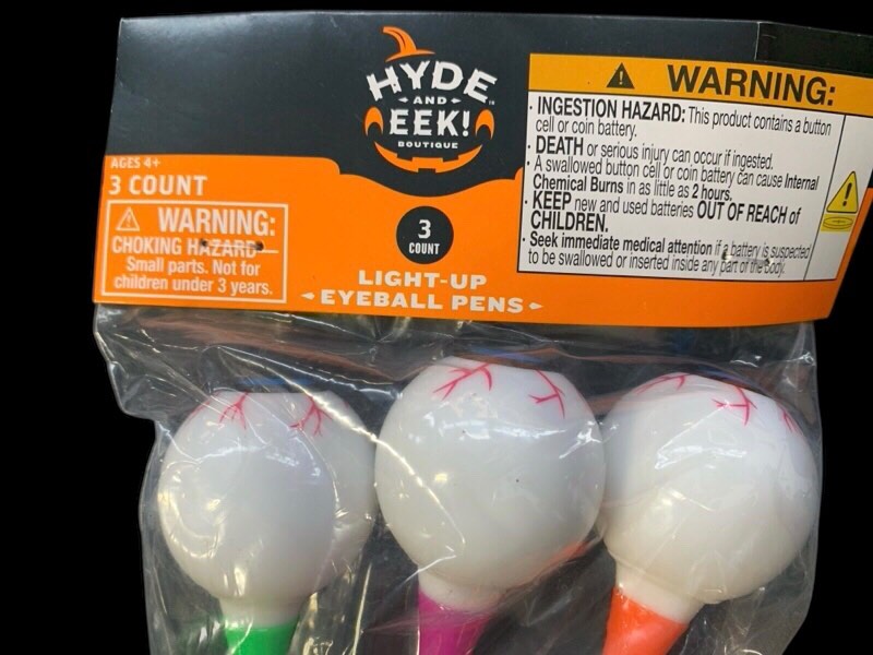 Condition photo showing New/Like New for 3ct Light Up Eyeball Pens Party Favors - Hyde and EEK! Boutique™