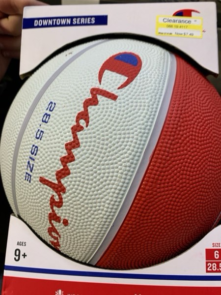 Condition photo showing New/Like New for Champion Downtown Basketball 28.5" - Red/White/Black