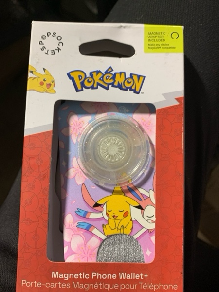 Condition photo showing New/Like New for PopSockets Pokémon Magnetic Cell Phone Wallet with Grip and MagSafe Adapter Ring - Sakura Dreams