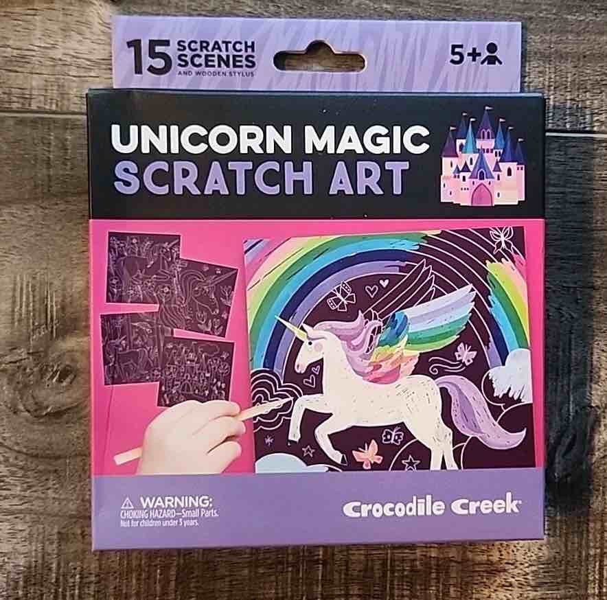 Crocodile Creek Sparkle Unicorn Scratch Art 15 pieces 5 +years