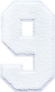 Chenille Number Patches Large Iron on Patches White Number Clothing Applique Patches (9)