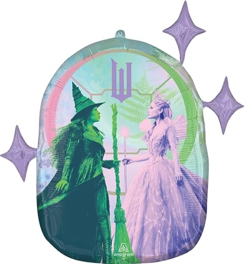 Anagram Wicked Glinda Elphaba Super Shape Foil Balloon, 26 Inch, Multi Colour
