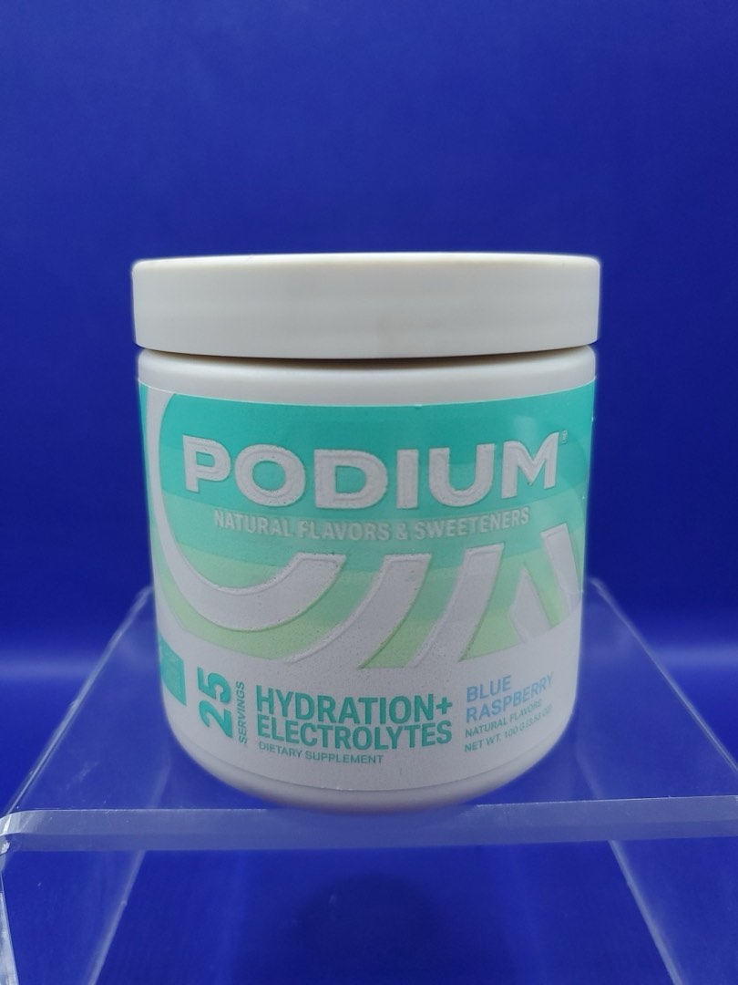Podium Nutrition Sugar Free Hydration + Electrolytes Powder - Blue Raspberry - 25 Servings (Bb 02/2026)