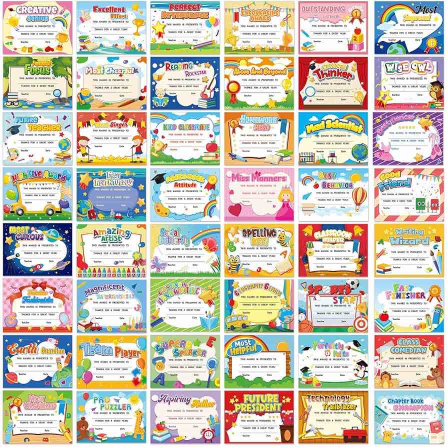 Graduation Certificates 30 Pcs Student Award Certificates Pack - End Of Year Superlatives & Recognition Awards For Classroom Teacher Supplies