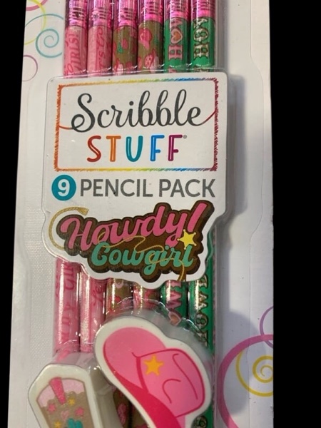 Scribble Stuff 9 Pencil Pack in the "Howdy! Cowgirl" design