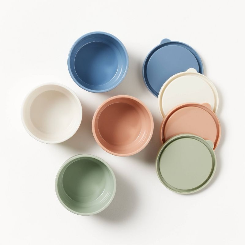 Plastic Condiment/Snack Container Set - Figmint™: Multicolor, Microwave & Dishwasher Safe, Recycled PET