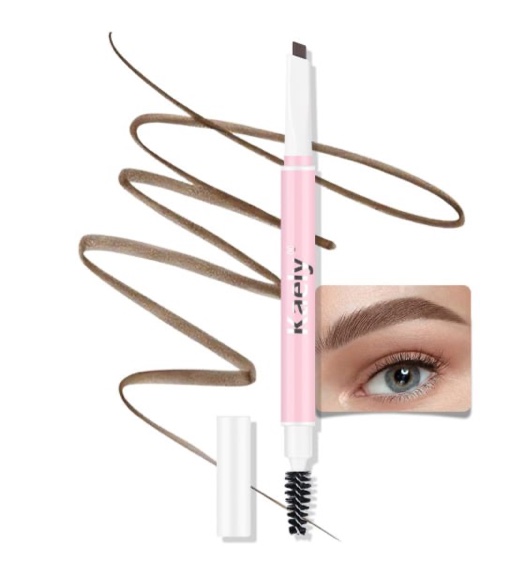 Kaely 2in1 Waterproof Eyebrow Pencil, Longwearing Eye Brow Pencils for Women Makeup, Mechanical Eyebrow Pen with Spoolie Brush, lapiz de cejas a prueba de agua, 06 Soft Brown