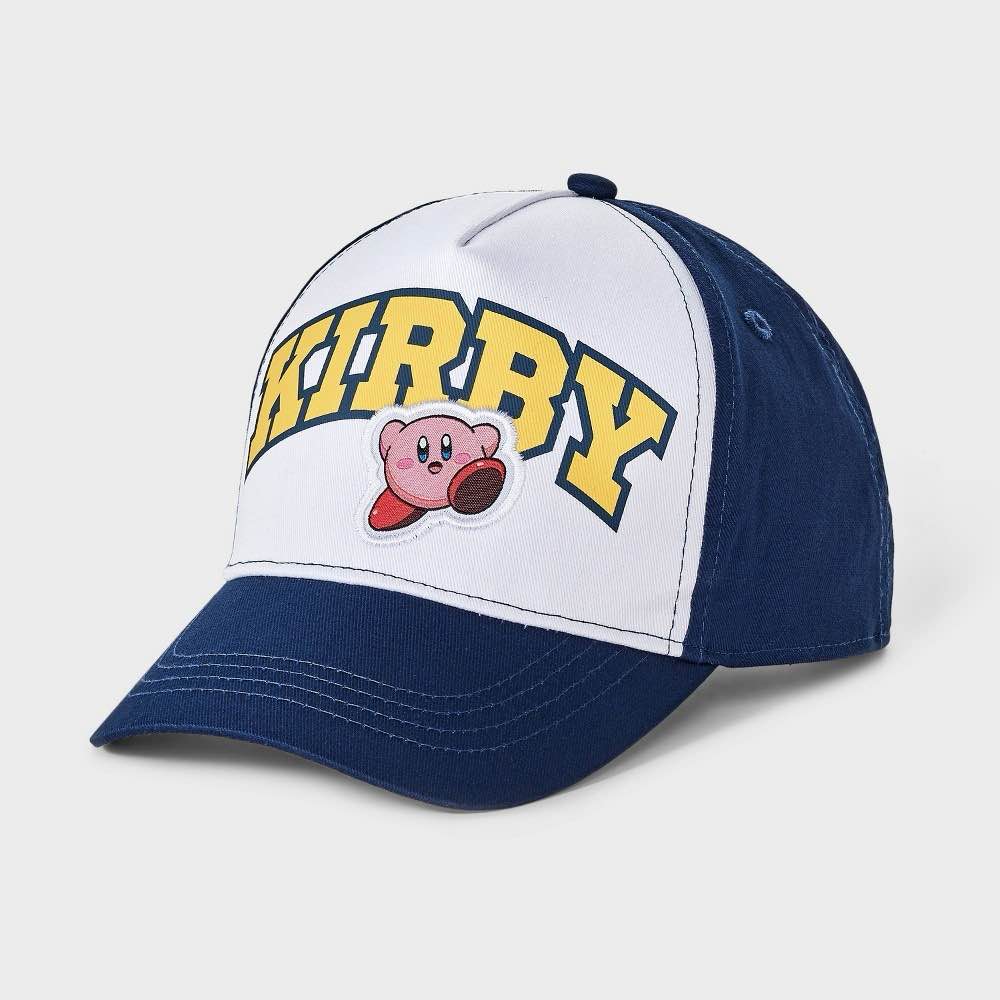 Kirby Kid’s Baseball Hat (Blue White) — 100% Cotton, One Size