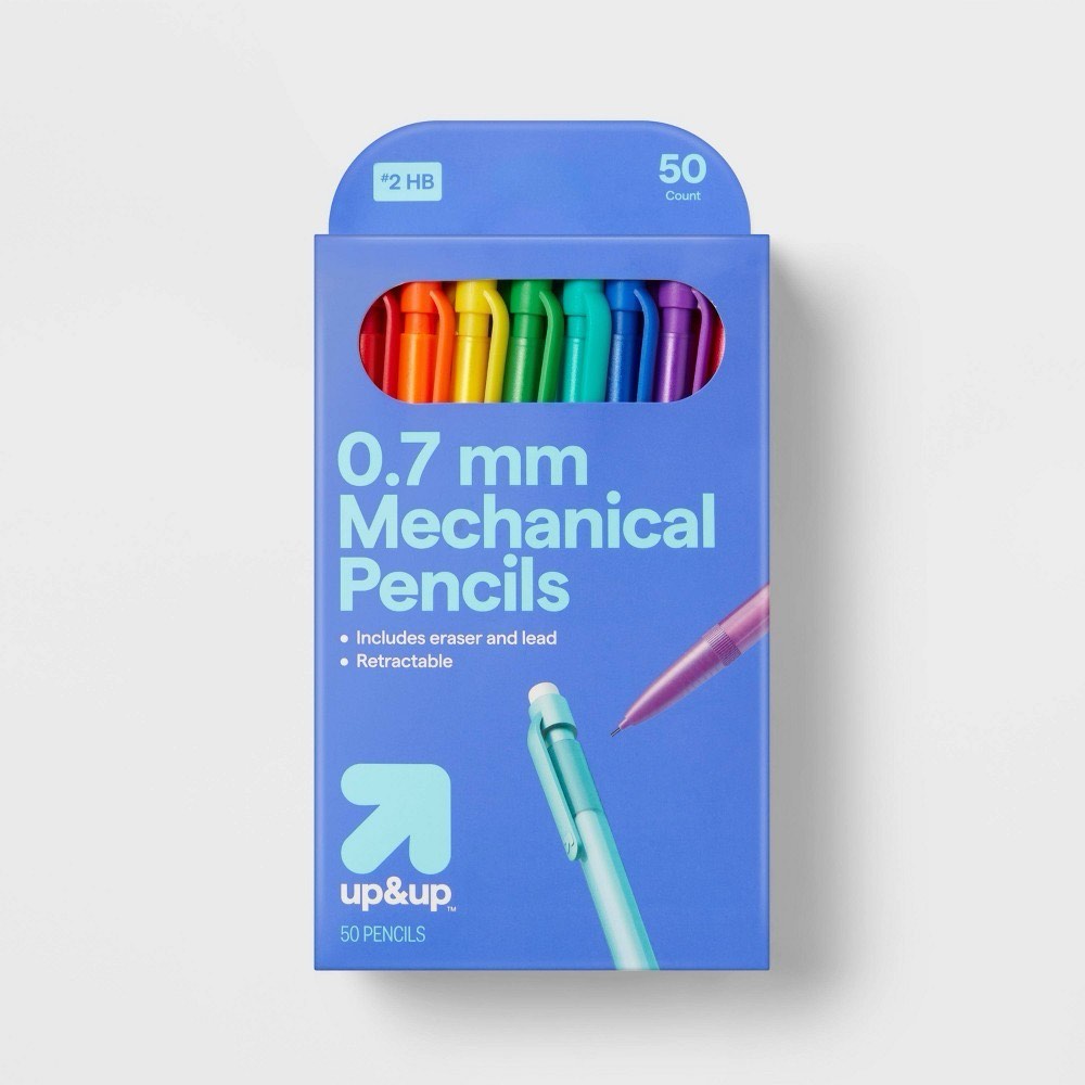up&up Mechanical Pencil No.2 0.7mm 50ct Multicolor School Supplies