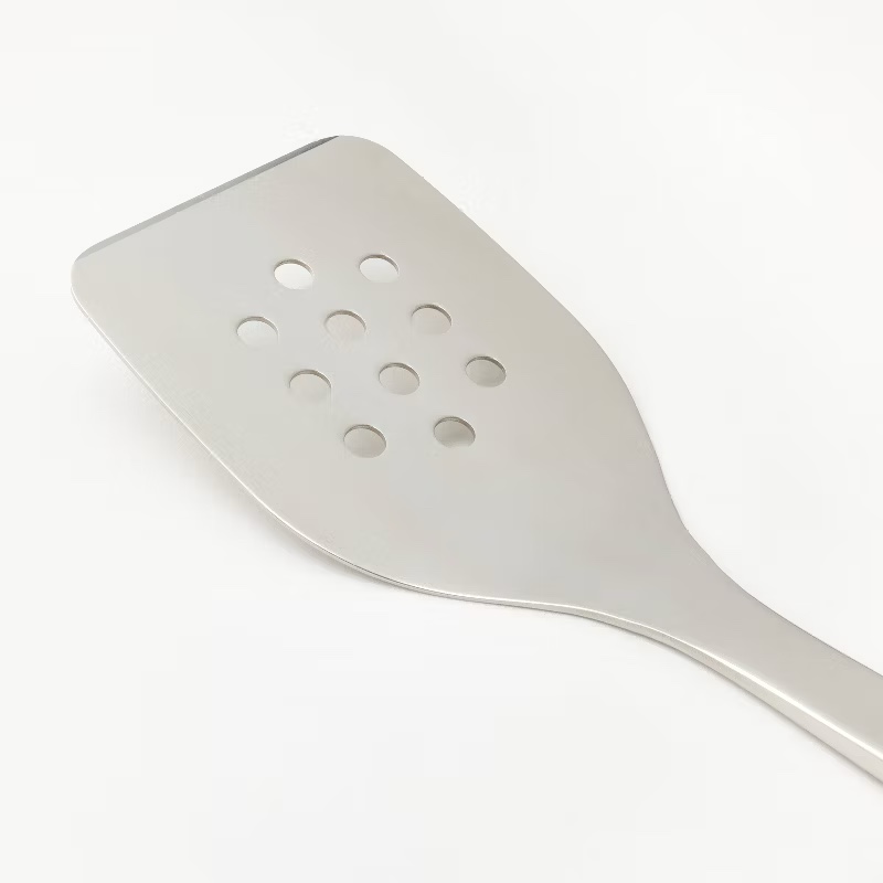 Stainless Steel Slotted Turner (Silver) - Figmint™: Metal Spatula for Cooking, Dishwasher-Safe, 12.99" Length