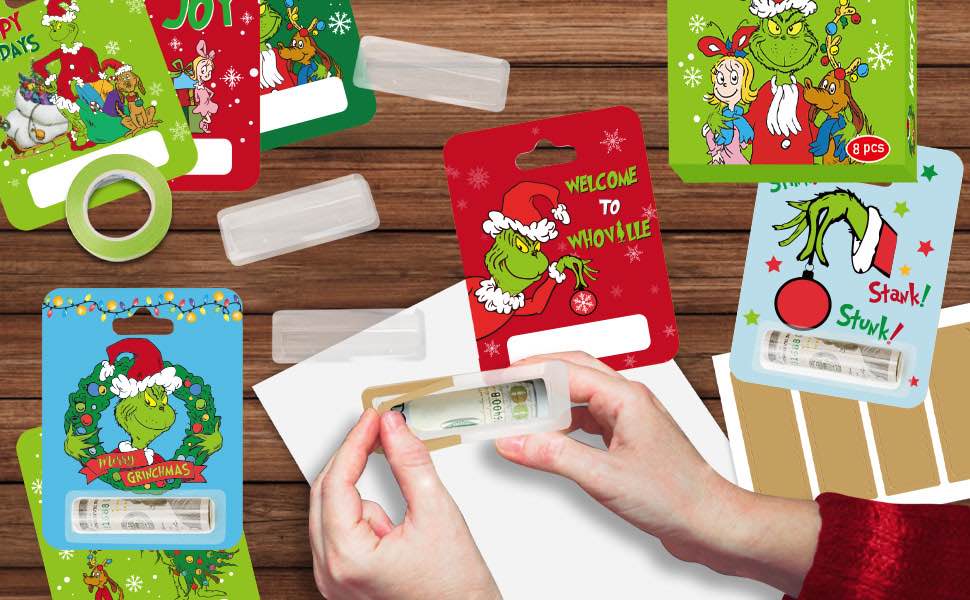 set of 8 christmas money holders for cash gift -bbb (grcholder-bvi)