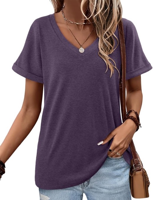 Angerella T Shirt for Women Loose Fit Summer Tops Trendy Causal Short Sleeve Shirts