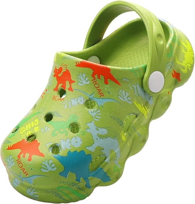 Boys Girls Clogs Dinosaur Garden Clogs Slip-on Sandals Summer Shoes for Outdoor Beach Pool -9.5