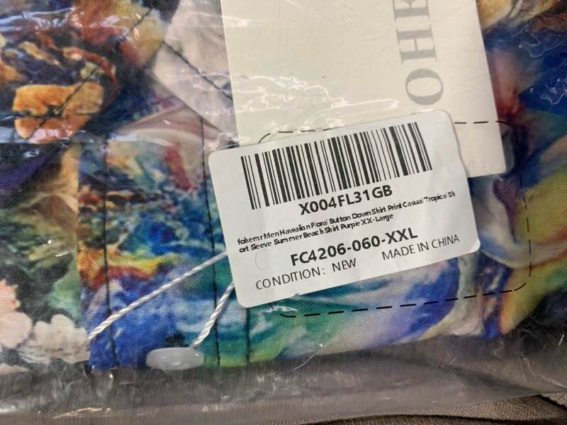 Men Hawaiian Shirt Floral Print Casual Short Sleeve Button Down Shirt Tropical Vacation Beach Tops