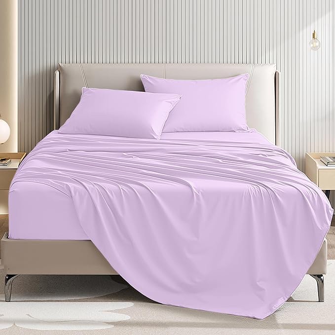USXIBEI Twin Size 3 Piece Bed Sheet Set - Ultra Imitation Cotton-Premium Breathable & Cooling Sheets - Hotel Luxury Bed Sheets Deep Pocket up to 15"- Wrinkle, Fade, Stain Resistant (Baby Pink, Twin)
