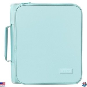 sunee sky blue 2-inch 3-ring binder bag - 500 sheets, zip pocket & 5-tab file