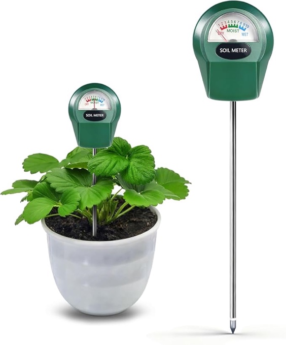Soil Moisture Meter for Plants — Soil Tester for Moisture — Moisture Meter for Plants — Water Meter for Indoor Plants and Outdoor Garden, Lawn, Farm (No Battery Required) — Yellow