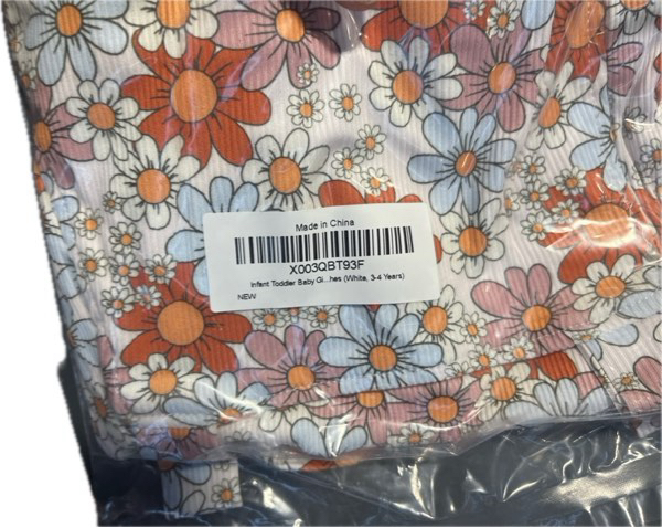 Infant Toddler Baby Girl’s Clothes (White, 3-4 Years)