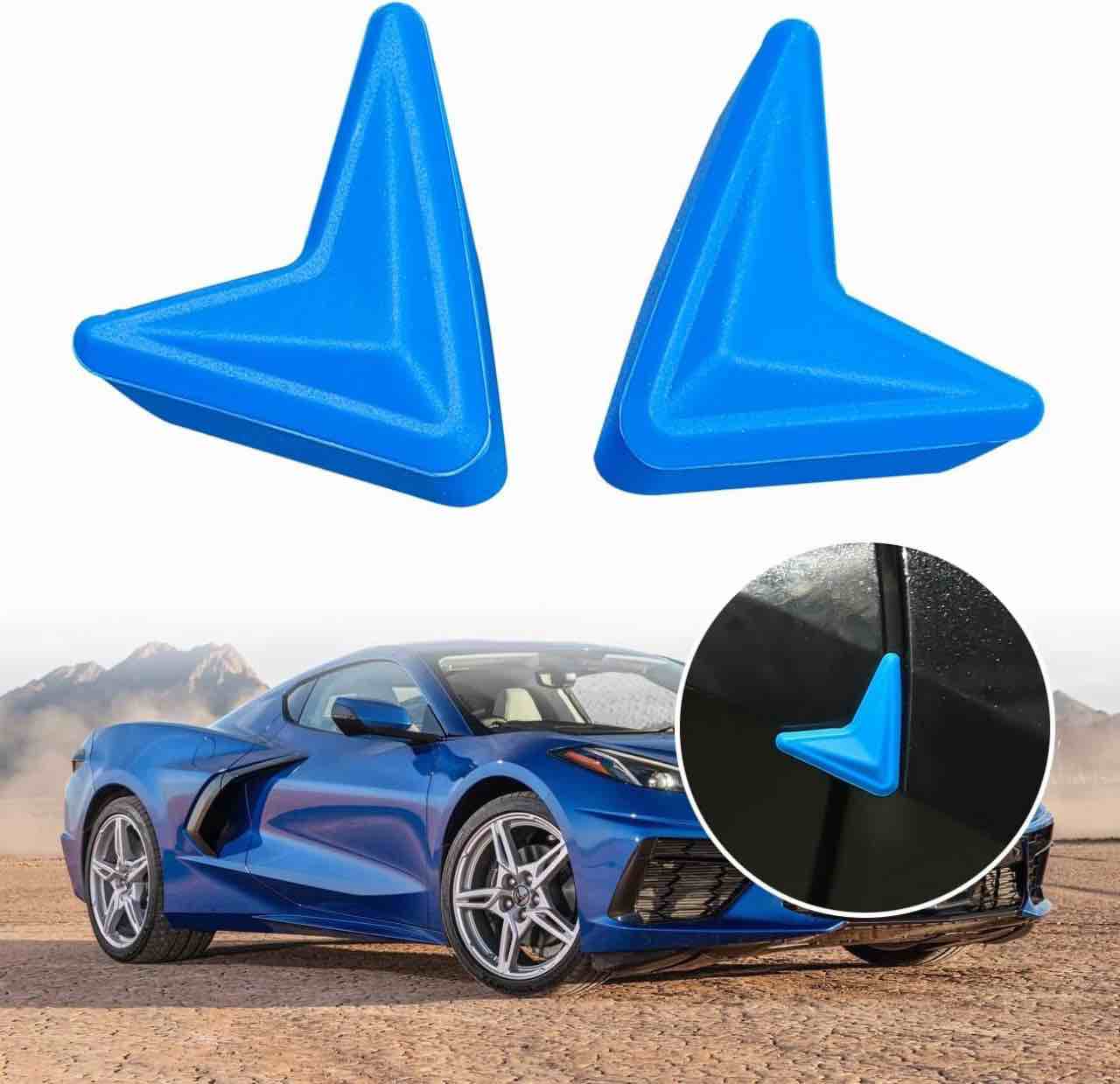 MSIZOY Door Edge Corner Protector Covers Side Door Edge Guards Protect Compatible with for 2020-2024 Chevy C8 Corvette Stingray E-Ray Z51 Z06 Coupe Anti-Collision Anti-Scratch Door Corner,Blue