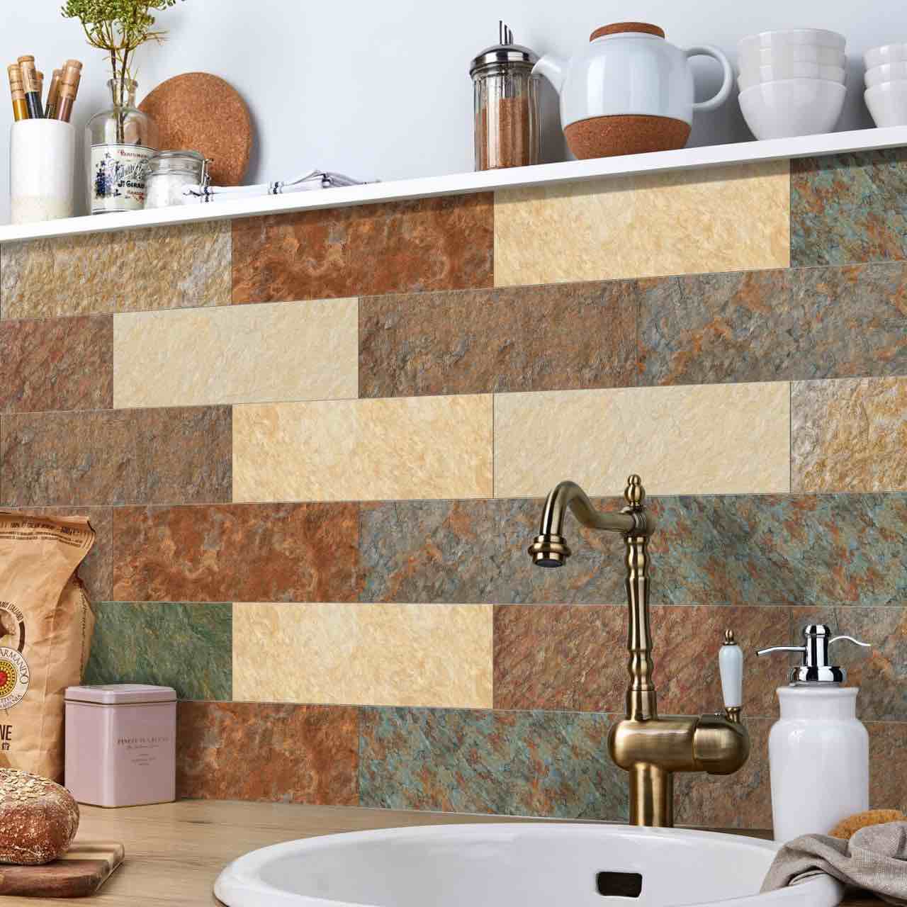 48 Sheets Kitchen Backsplash Tiles Peel and Stick, 12" x 6" Self Adhesive Kitchen Wall Tile Sticker PVC Self Adhesive Subway Tile Stick Waterproof Washroom Wall Panels