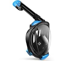 Greatever G2 Full Face Snorkel Mask with Latest Dry Top System,Foldable 180 Degree Panoramic View Snorkeling Mask with Camera Mount,Safe Breathing,Anti-Leak&Anti-Fog,for Kids&Adult