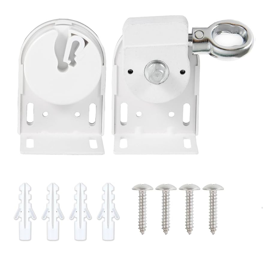 Sunshade Replacement Accessories, Metal Ring Installation Bracket, Universal for Coolaroo External Roller Blinds, Sunshade Curtains, Indoor and Outdoor Cordless Roller Blinds (Iron Bracket,White)