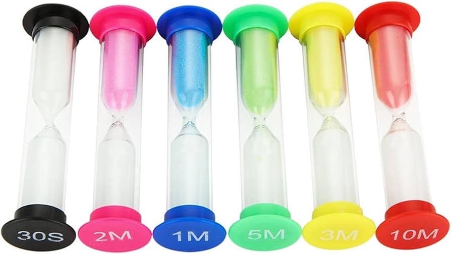 6Pcs Sand Timer Colorful Hourglass Hourglass Sand Clock Timer for Kids Time Management Games 1, 2, 3.5, 10 Minutes 30 Seconds AOD
