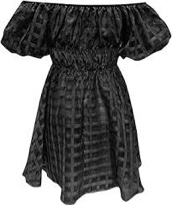 Womens Flowy Off Shoulder Dress Summer Ruffle Smocked Casual Short Puff Sleeve Elastic Waist Mini Dress - Medium