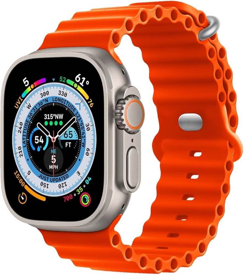 BXfeng Ocean Sport Band Compatible with Apple Watch Ultra 3 Band 49mm 42mm 44mm 45mm 46mm, Men Women Silicone Replacement Strap for Apple Watch Ultra 2/1 iWatch Series 11 10 9 8 7 6 5 4 3 2 1 SE (Red, 49mm/46mm/45mm/44mm/42mm(Series 3 2 1))