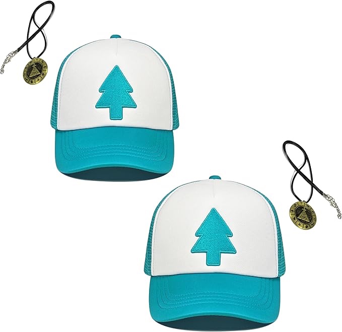 Smatutor Dipper Pines Costume Hat for Halloween Men Women Boy Girl, Cosplay Falls Pine Tree Cap with Pendant