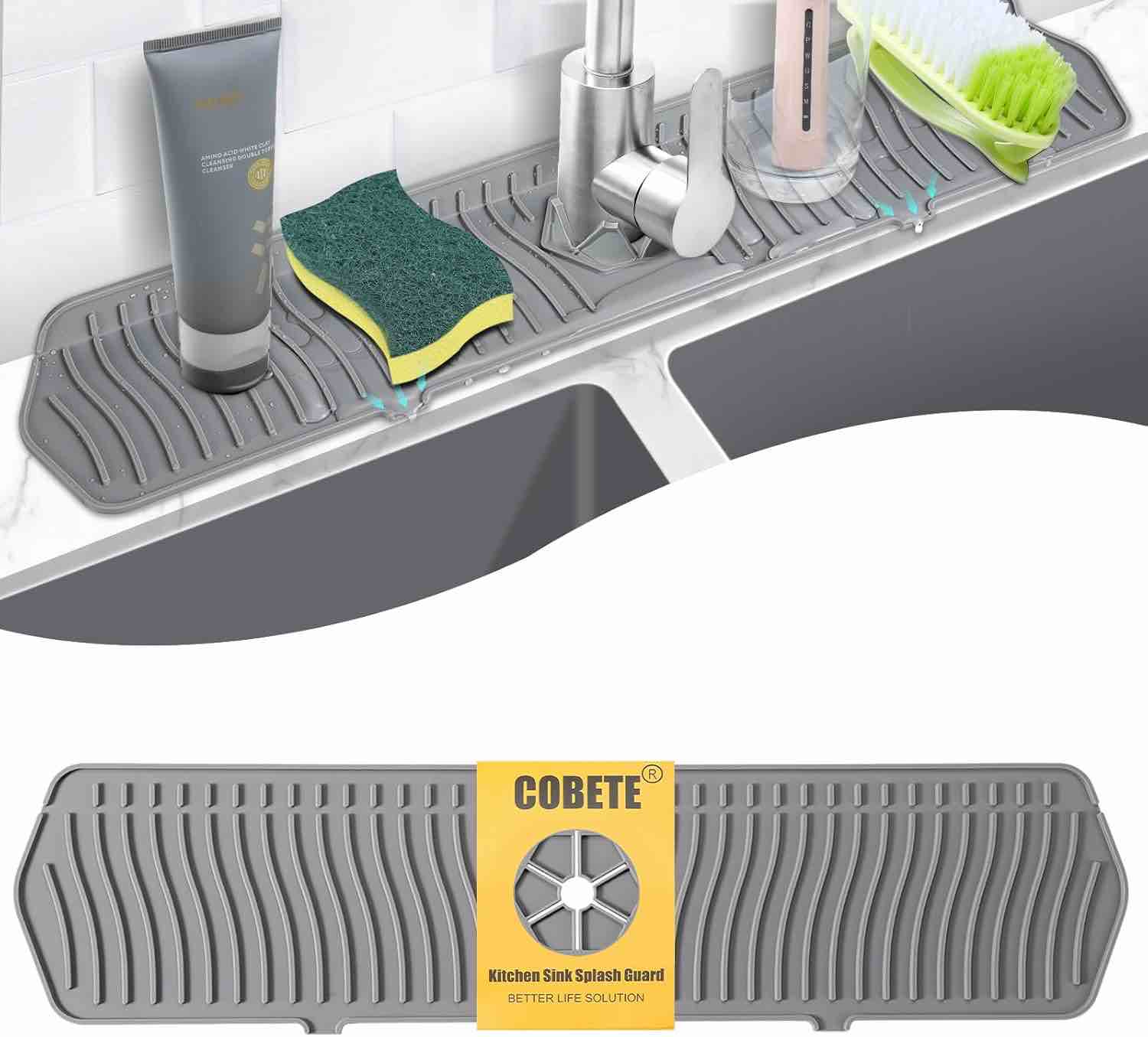 cobete kitchen sink splash guard blue