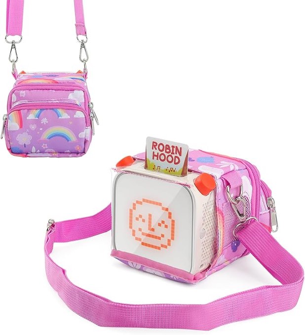 Taladad Carrying Case for Yoto Player 2nd/3rd Kids Speaker, Audiobook Cards & Radio Storage Bag (Pink)