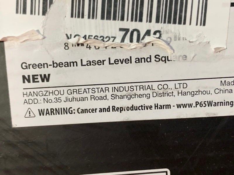 Green-beam Laser Level and Square