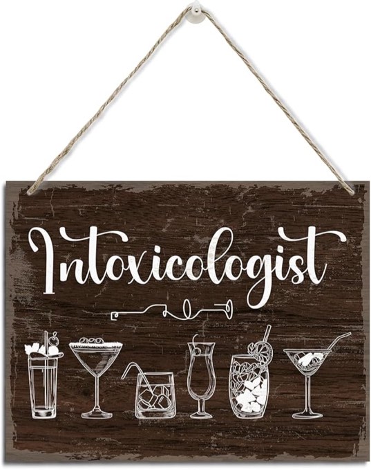 Funny Drinking Sign, Intoxicologist Sign, Rustic Hanging Wood Plaque Sign, Funny Bar Decor Sign, Alcohol Home Bar Decoration, Pub Wall Art, Wine Bar Club Decor, Farmhouse Wood Bar Decor