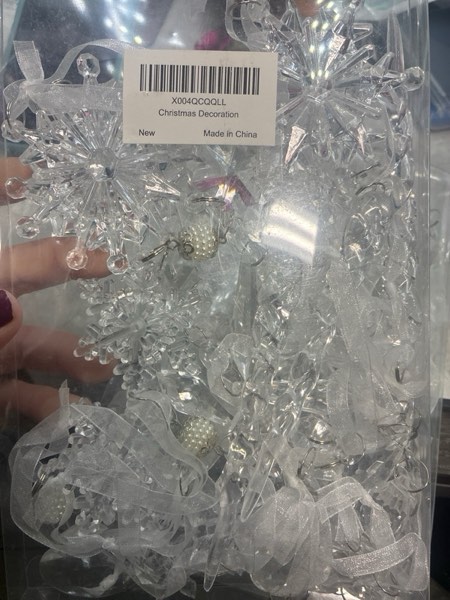 Condition photo showing New/Like New for Christmas Tree Decorations 18Pcs(Ready to Hang), Acrylic Crystal Ornaments for Christmas Tree- Hanging Christmas Snowflake Decorations for Xmas Decor, Weddings, Frozen Birthday Parties 28-250620-001-AT