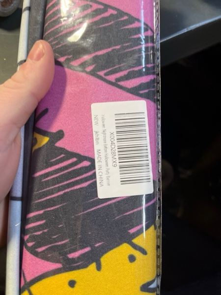 Condition photo showing New/Like New for Jack Skellington Sally Banner Nightmare Before Christmas Halloween Decorations Porch Door Sign Welcome Banner Indoor Outdoor Wall Home Party Supplies