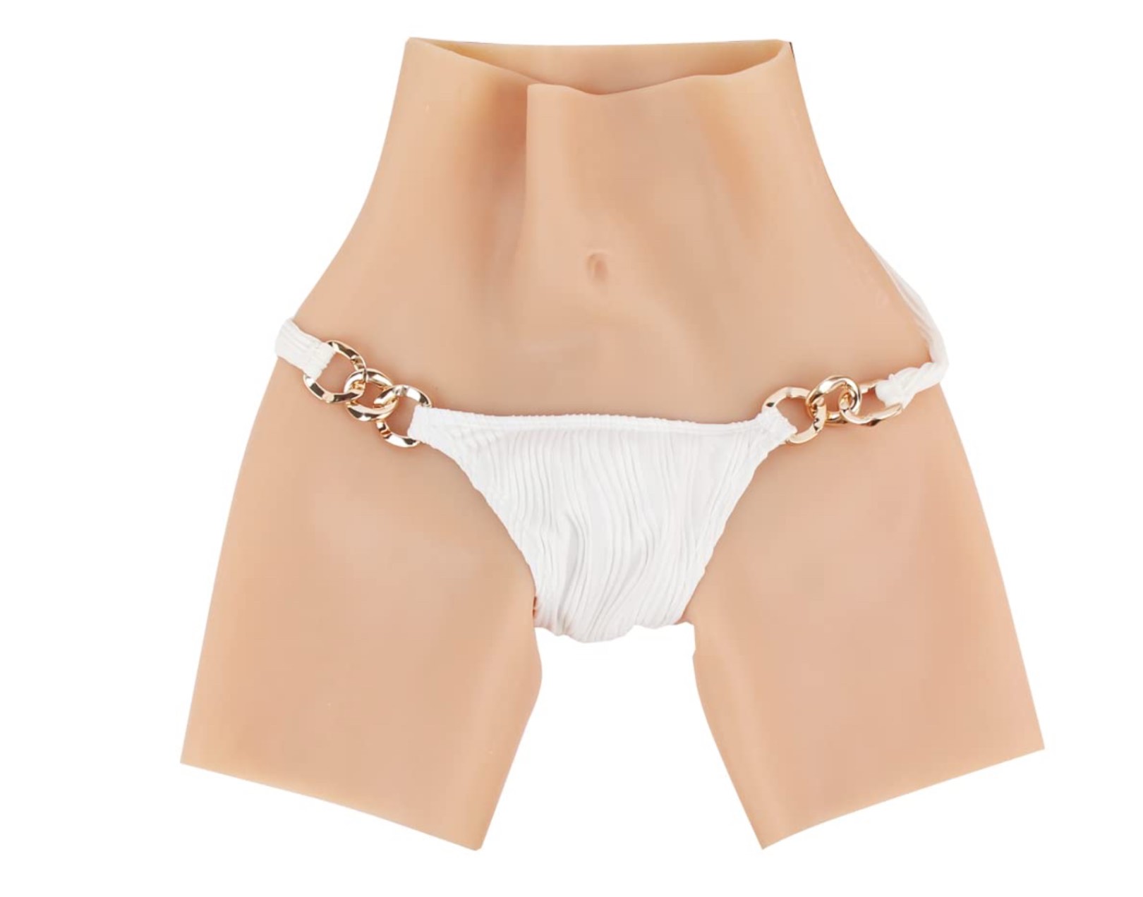 Crossdressing Apparel Male to Female Silicone Panties for Crossdresser Transgender (M Size, Ivory White) — Style May Vary