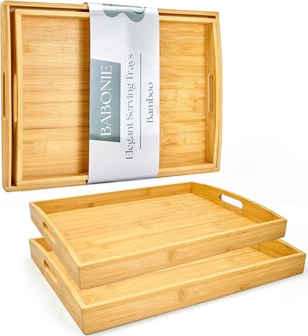 Bamboo wine glass tray.