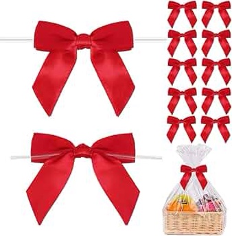 orquweh 50pcs 1? mini ribbon bows for craft, gift wrap bows decoration for wedding party, birthday, christmas, diy craft, red