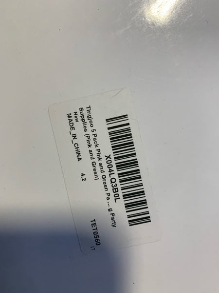 Condition photo showing New/Like New for Tingjoo 5 Pack Pink and Green Party Decorations Witch Hat and Bows Booth Photo Backdrop Tinsel Foil Fringe Curtains Streamer with 3 Banners for Wizard Birthday Supplies(Birthday Girl)