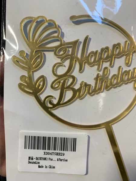 Condition photo showing New/Like New for BAISUYANG 1 Pcs Golden Acrylic Happy Birthday Cake Topper Cake Decoration For Boy Girl Baby Shower & Parties Decoration