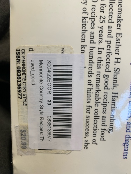 Condition photo showing New/Like New for Mennonite Country-Style Recipes & Kitchen Secrets