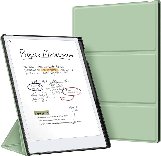 Fintie Trifold Case for Remarkable Paper Pro 11.8 inch 2024, [Built-in Pen Holder] Premium PU Leather Slim Stand Cover with Auto Wake/Sleep for Remarkable Paper Pro Color Tablet (Agave Green)