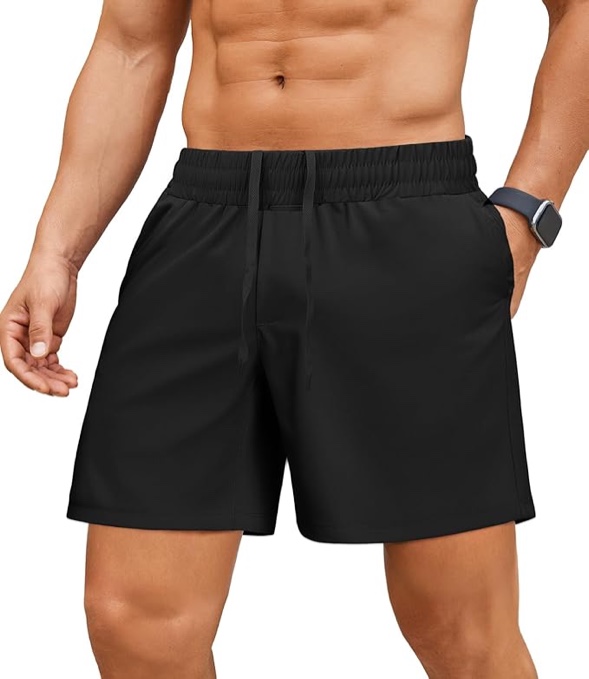 PINSPARK Men's Workout Shorts 5" Lightweight Running Shorts Quick Dry Athletic Gym Shorts with Zip Pocket Towel Loop